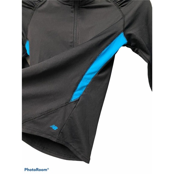 New Balance Kids Jacket Black Turquoise Girls M 7/8 Sports Thin - Picture 5 of 8